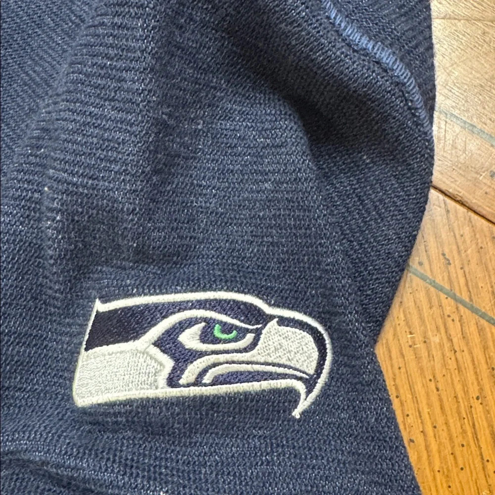 Seattle Seahawks Tommy Bahama NFL Mock Neck Henley Pullover XL Blue 100% Cotton